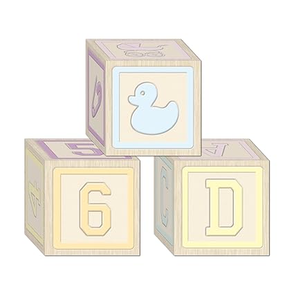 Baby Shower Block Banner Greeting Cards Party Supplies Pink Girl
