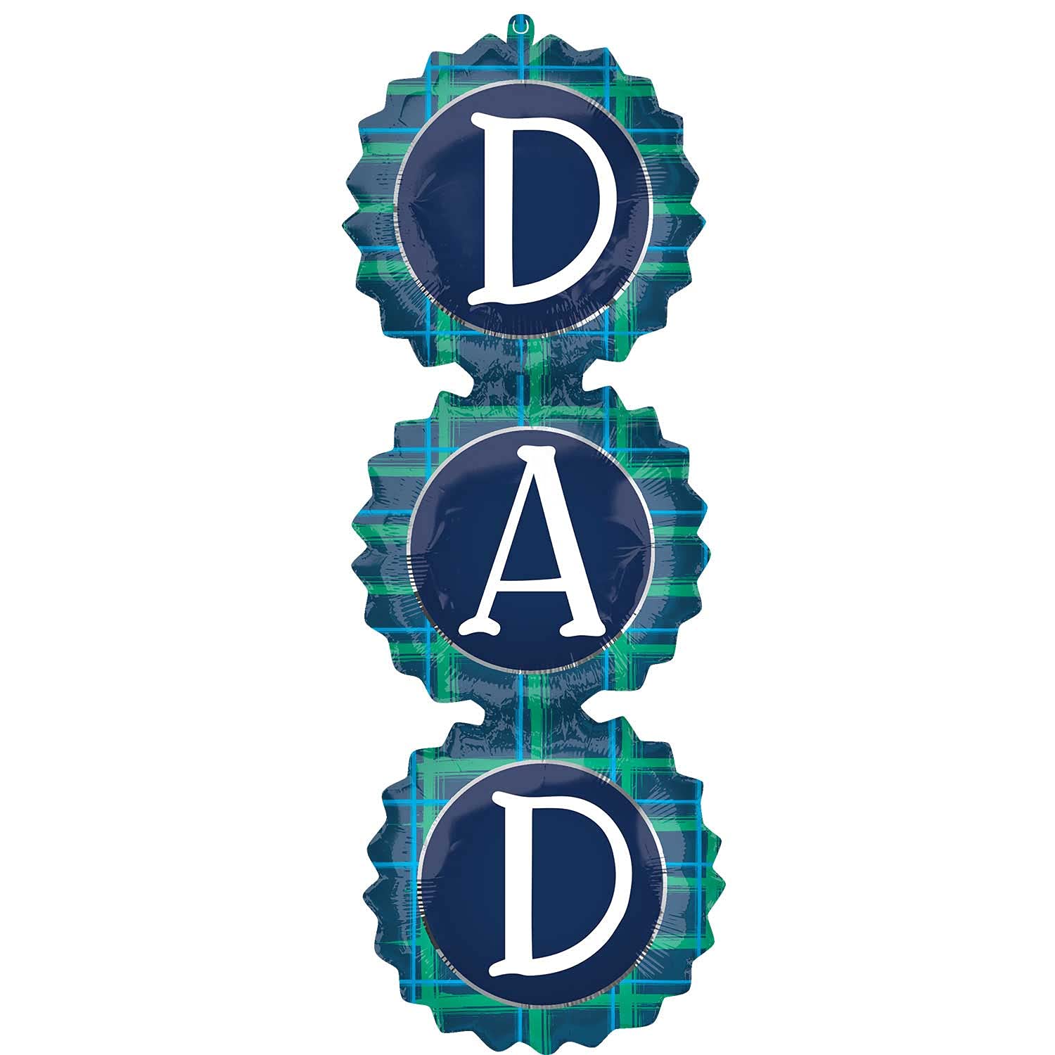 amscan 4430401 - Supershape Father's Day "DAD" Checks Foil Party Balloon