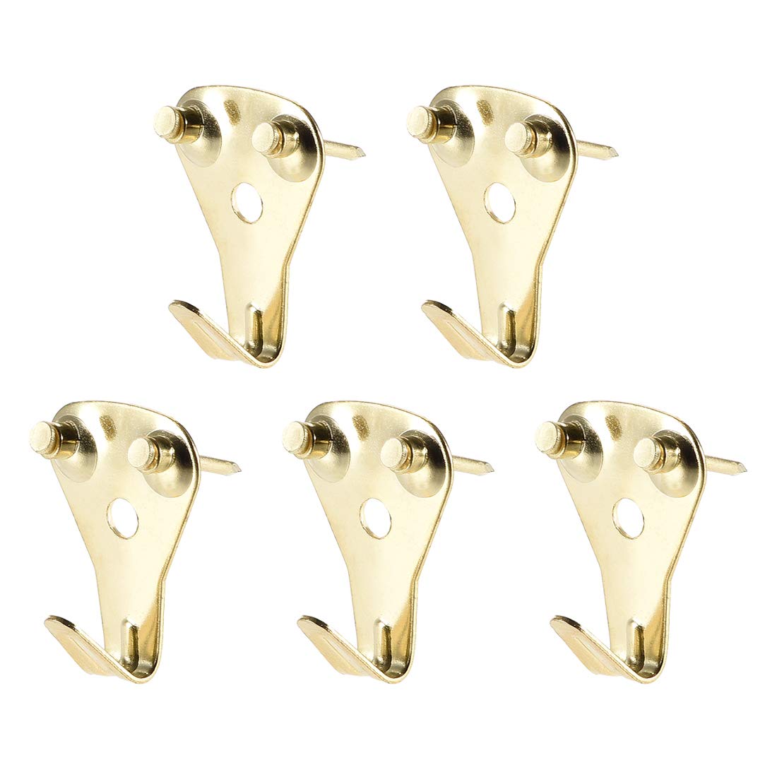 sourcing map Picture Hangers, Photo Frame Hanging Hooks Kit with Nails for Wall Mounting, Holds 50 lbs, 5 Pcs