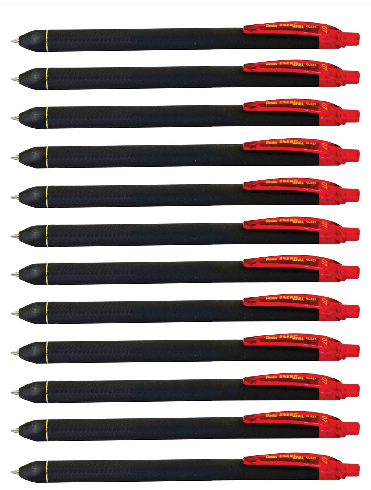 Pentel EnerGel Noir 0.7mm Red - Pack of 12