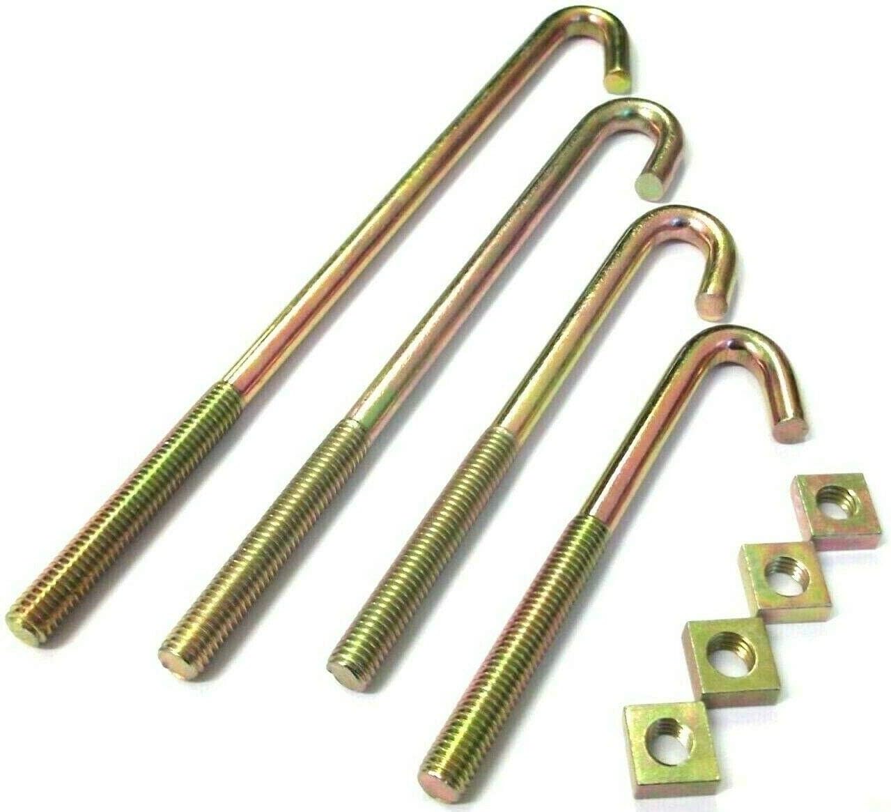 Zinc J Hook Bolt & Nut Roofing Fencing M8 x 200mm Pack Amazon.co.uk Electronics