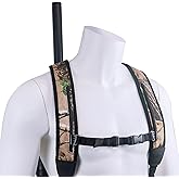 HUNTPAL Backpack Style Hands-Free Rifle Sling, Neoprene Padded Hunting Gun Sling Shotgun Sling Double Shoulder Strap, Univers