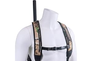 HUNTPAL Stalker Sling Backpack Rifle Sling with Removable Swivels, Hands-Free Double Shoulder Strap for Hunter and Shooter - Universal Neoprene Padded Hunting Gun Shoulder Strap
