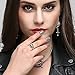 Skull Band with 14k Gold Halo EVBEA Unique Gothic Rose Crown Rings for Women