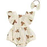 Mubineo Baby Girl Summer Clothes Cute Bear Romper Outfits Sleeveless Overalls Ruffle Rompers Skirt Dress Newborn Outfit