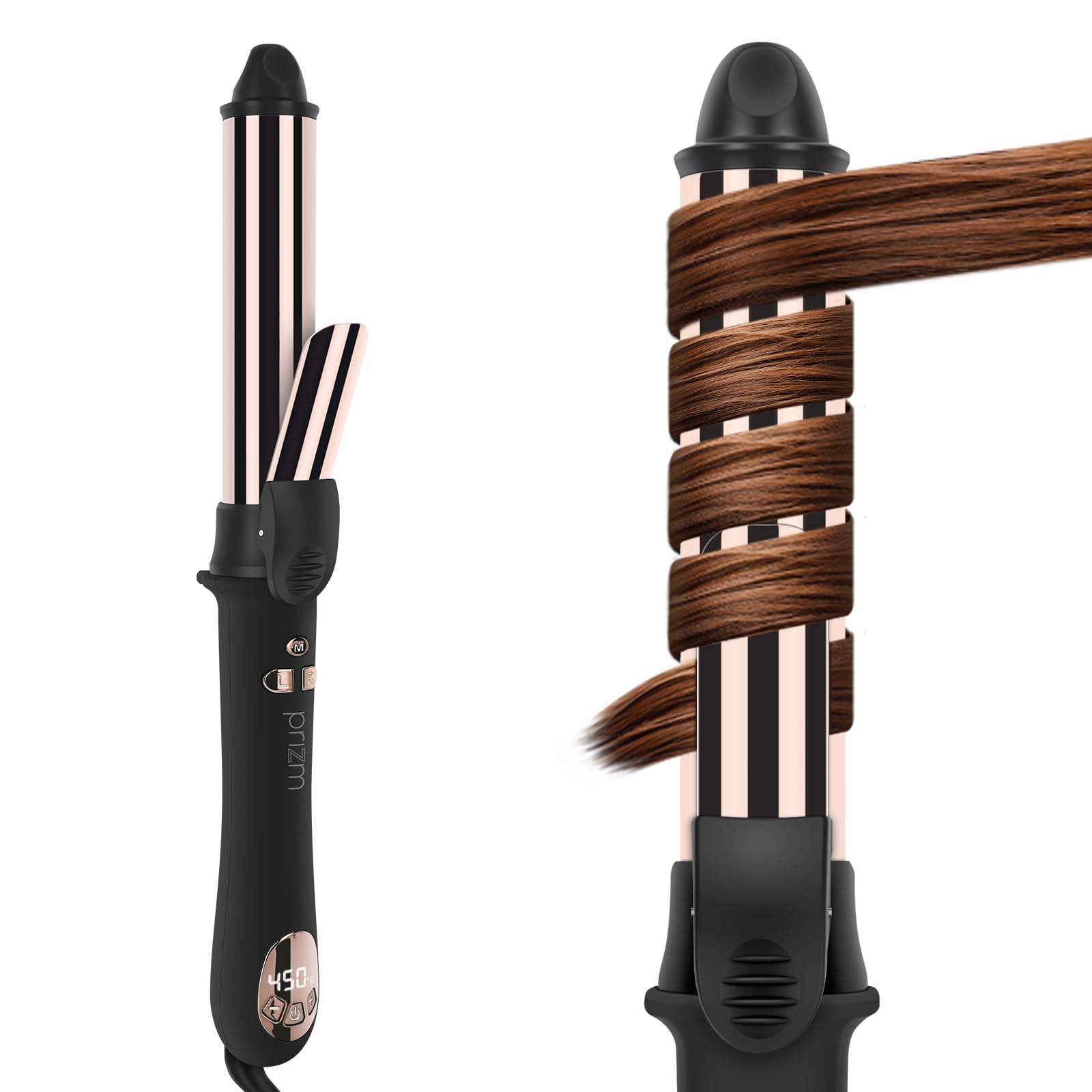 Photo 1 of Prizm 1.25inch/32mm Automatic Curling Iron for Big Curler, Rotating Curling Wand Up to 450°F, LCD Display, Auto-Shut Off & Dual Voltage, Negative Ion