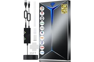 ZEGEKIKI TV Antenna Amplified 800+ Miles for Smart TV Indoor Outdoor, 2024 Release HD Digital Antenna Long Range Support 8K 4K 1080p All TVs/Fire Stick/VHF UHF Local Channles, Signal Booster/35ft Coax Cable