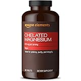 Amazon Elements Chelated Magnesium Glycinate, 270 mg per Serving (2 Tablets), Vegan, 240 Tablets (Packaging may vary)