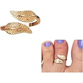 MiYa Jewelry Handmade Silver Leaf Wrap Adjustable Toe Ring, 925 Sterling Silver, Classic Floral Open Toe, Pinky or Knuckle Rings for Women, foot bare jewelry