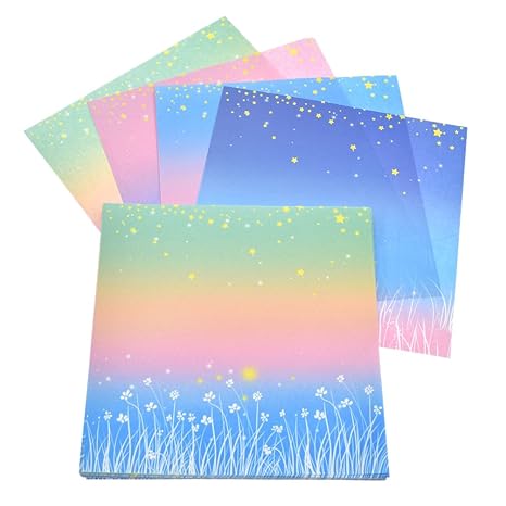 Hongma 60 Papier Für Origami Falten Karten Blume Regenbogen