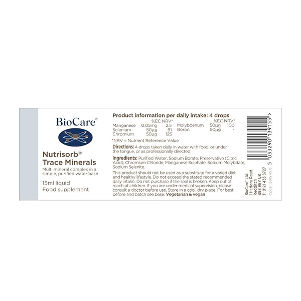 BIOCARE NUTRISORB TRACE MINERALS LIQUID 15ML