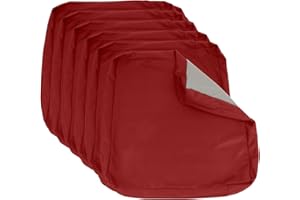 Focuprodu Set of 6 Replacement Outdoor Cushion Covers,Patio Cushion Covers,Waterproof Outdoor Cushion Slipcovers with Non-Slip Bottom for Indoor/Outdoor Furniture (Burgundy, 24x24x4 (6 pc))