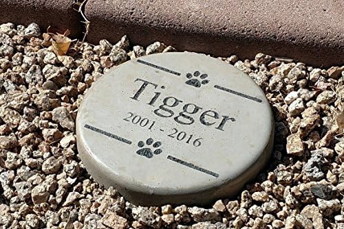 Personalized Engraved Pet Memorial Step Stone 7.5" Diameter