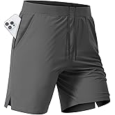 Y YERFONE Mens Running Athletic Shorts 7'' Stretch Quick Dry Tennis Workout Short Sports Exercise Gym Shorts with Pockets