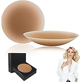Shintrend Nipple Covers for Women 2 Pairs - Reusable Waterproof Silicone Pasties, Seamless Sticky Adhesive Boob Covers