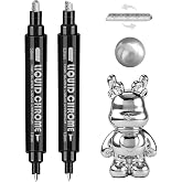 SFAIH Chrome Silver Paint Markers Pens with Dual-ended Reversible Tip | Fine &amp; Broad Tips, Quick-Dry &amp; Permanent, Mirror Finish on Any Surface, Perfect for Auto, Metal, Glass, Ceramic, DIY Projects
