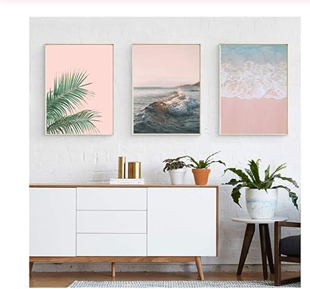 Zhaoyangeng Affiche De Plage Rose Vintage Art Sur Toile Pissenlit