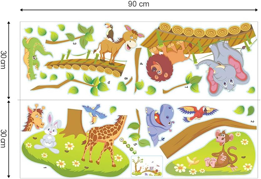 Voxloud Com Decalmile Sticker Muraux Animaux De La Jungle Autocollant Mural Arbre Lion Girafe Elephant Chambre Enfants Bebe Salon Decoration Murale Decoration De Chambre D Enfant Decoration De La Maison