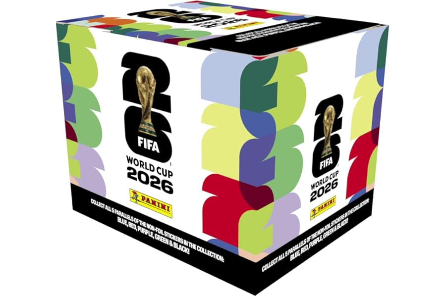 2026 Panini FIFA World Cup Sticker Collection Box – 50 Sticker Packs | Amazon Exclusive Orange Parallel | Official FIFA World Cup Trading Stickers | Collect, Trade & Complete Your Album
