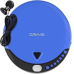 Craig CD2808-BL Personal CD Player with Headphones