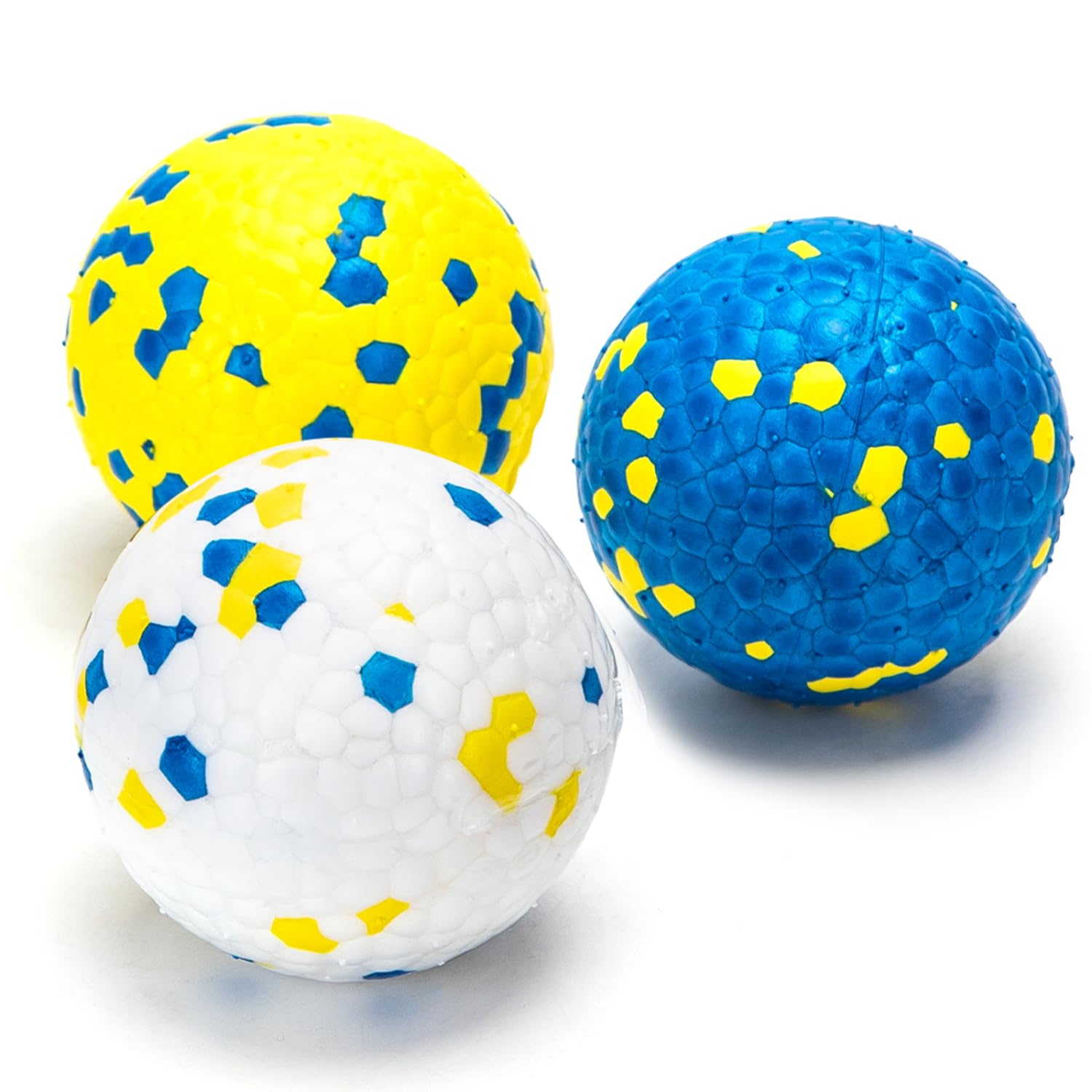 Nobleza Dog Balls Toys, 3 Pack Indestructible Dog Ball Toy, Nature Rubber High Bounce Solid Dog Balls, Durable Floating Interactive Dog Toys for Throw and Fetch, Medium, D6.3cm/2.48