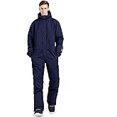 SNBOCON Mens One Piece Ski Suit Snowsuits Colorful Snowboard Jumpsuits Waterproof Hooded Warm Jackets Outdoor Winter