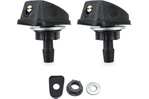 Damwot 2PCS Car Front Windshield Washer Nozzles, Automotive Wiper Nozzles, Single Hole Adjustable Fan-shaped Kit, Universal for Most Cars, Trucks, Vans