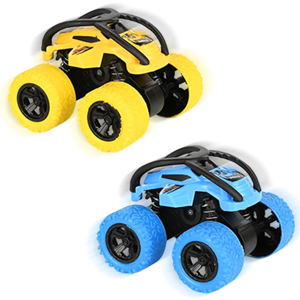 NimblusToy Pull Back Car,Monster Truck Toys,Friction Powered Vehicles, Rotating Stunt Dragon Push and Go Vehicles Toys,Durable Off-Road Toy Cars for Kids Christmas Birthday Gifts 2pcs(2)