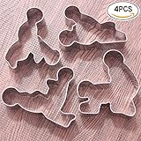 4 pcs Set of Creative Stainless Steel Cookies Cutter Mold Cake Biscuit Pastry Baking Mould | Officially Licensed By Zcccom