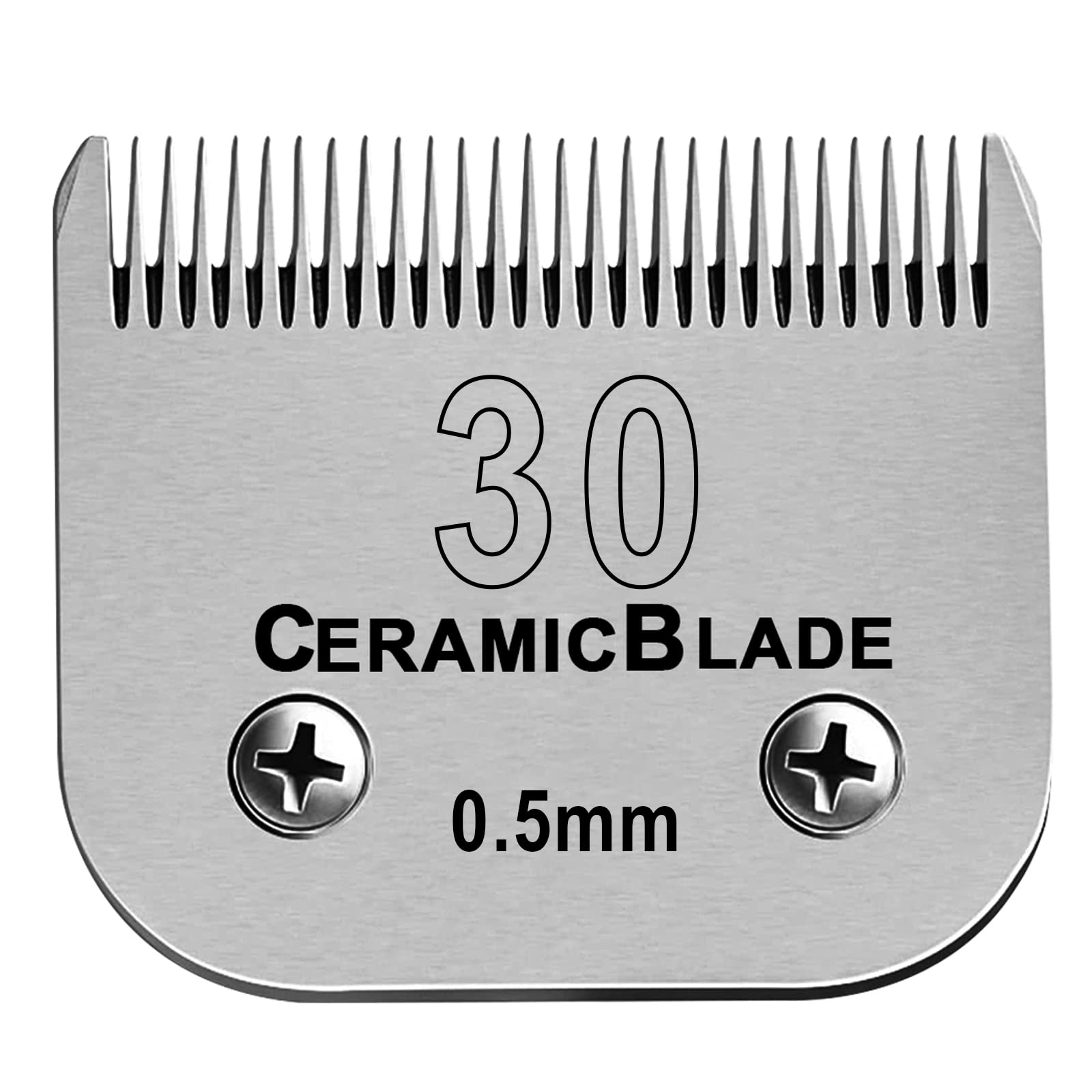 Detachable Pet Dog Grooming Clipper Ceramic Blade,Compatible with Andis Size 30 Cut Length 1/50"(0.5mm),Compatible with Oster A5,Wahl KM10 Series Clippers