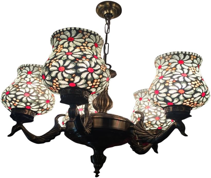 Sanleen EnterprisesCCRISTAL Glass Chandelier multicoulour led 6light