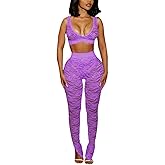 RISCUYY Sexy Two Piece Outfits for Women Club Night See Through Stretchy Lace Cute Birthday Outfits for Women Sexy 2025