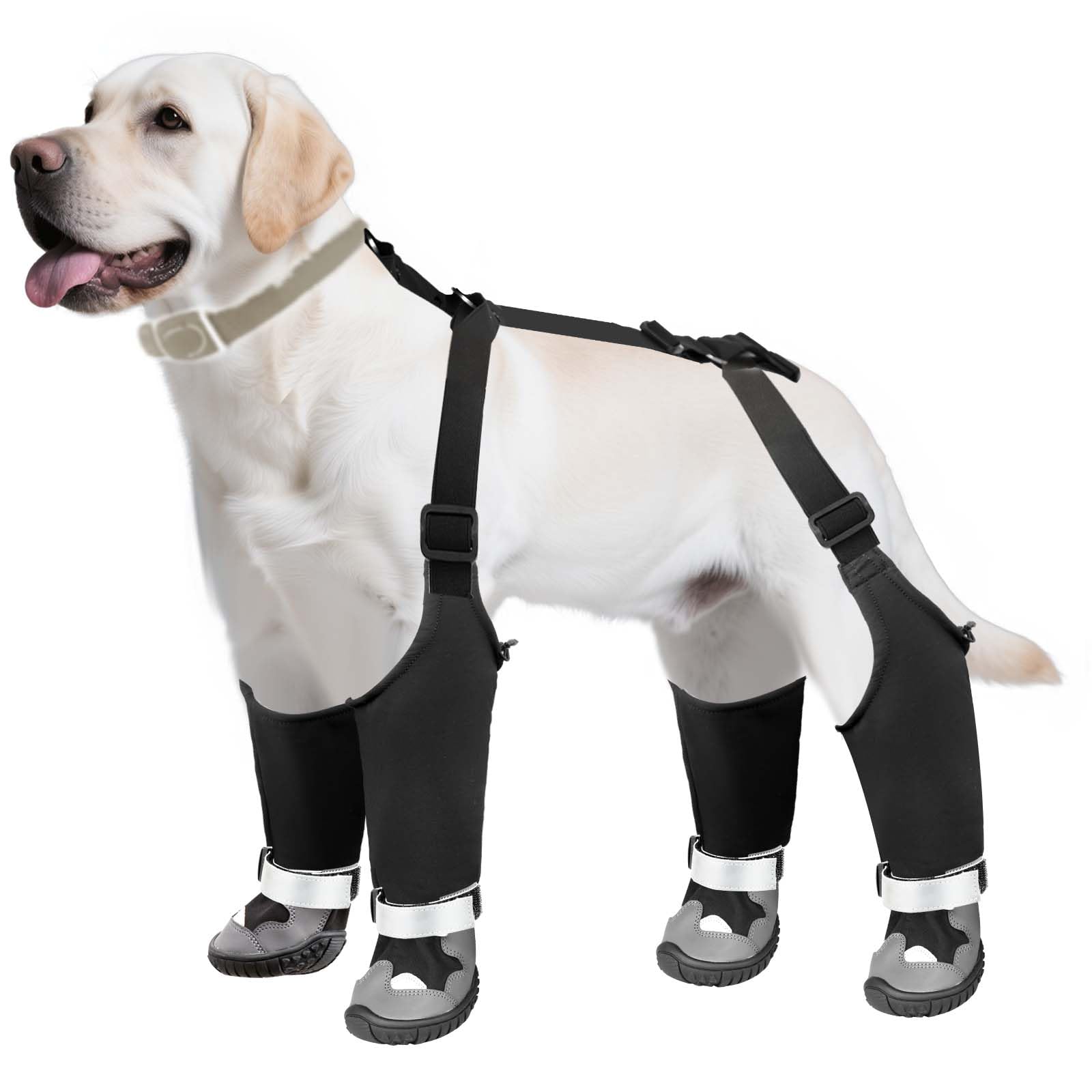 Photo 1 of ** SMALL DOGS**
Dog Suspender Boots with Fleece Lining, Waterproof Dog Snow Boots Anti-Slip Rubber Sole Dog Booties and Paw Protectors Winter Shoes for Dogs Legging Dog Shoes for Small Medium Large Dogs(B,1)