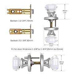 CLCTK Privacy Crystal Glass Door Knobs Interior