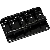 Metallor 4 string Bass Bridge Hard Tail Fixed Top-Load or String-thru Body | Compatible with Jazz Bass Precision Bass, Guitar Parts Replacement, Black