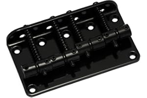 Metallor 4 string Bass Bridge Hard Tail Fixed Top Load Bridge Compatible with Jazz Bass Precision Bass Guitar Black.