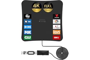 Nimizo TV Antenna 2024 Upgraded Indoor with 700+ Miles Coverage Range Supports 4K 1080P for Smart HDTV and Older TVs, includes Signal Amplifier and 18ft Cable