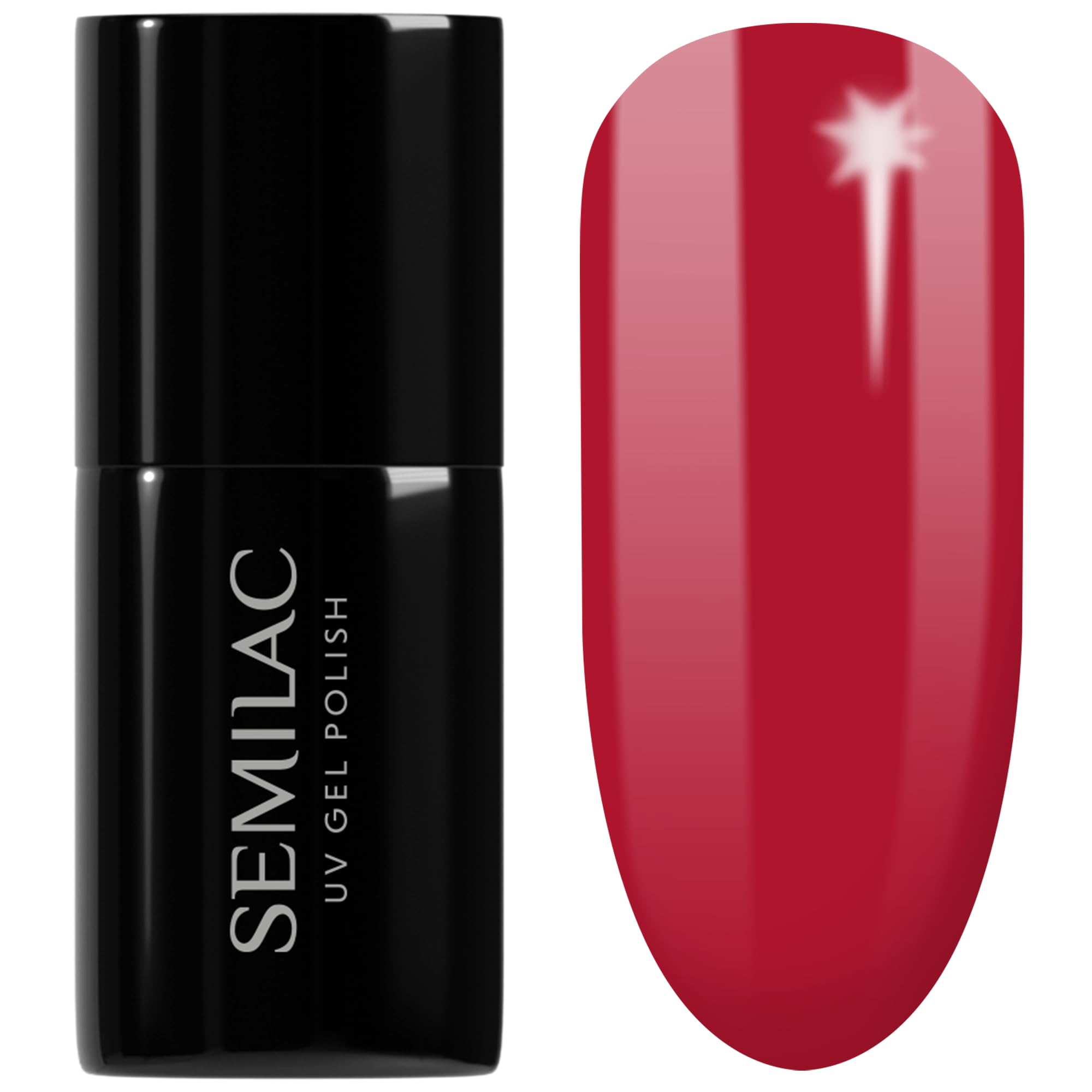 SEMILAC Gel Nail Polish 401 Raspberry Wine - Full Coverage Gel Polish - Soak Off Easy To Use LED/UV Nail Lamp - Long Lasting Manicure and Pedicure up to 3 weeks