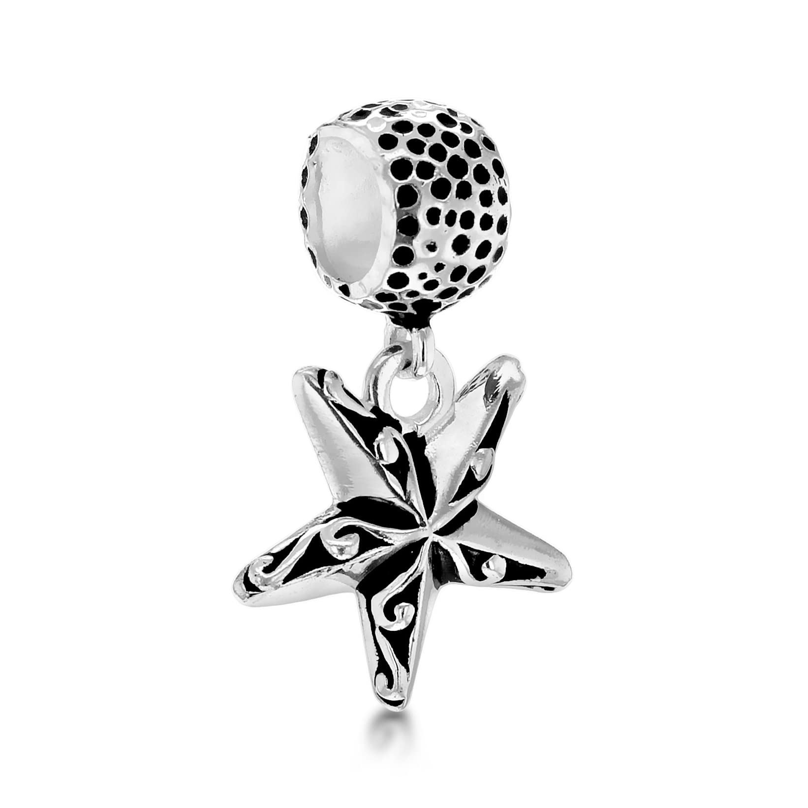 Tuscany Silver Charms Women's Sterling Silver Starfish Drop Bead