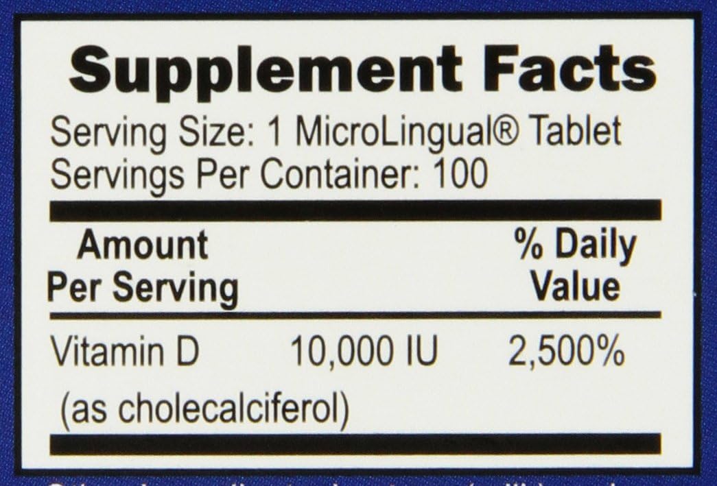 Superior Source Vitamin D3 10,000 IU Sublingual Tablets - Vitamin D Supplement Quick Dissolve Melts - 100 Count: Health & Personal Care
