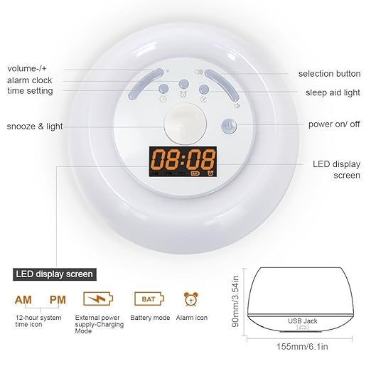 Despierte el despertador ligero Descanse el despertador con 4 ...