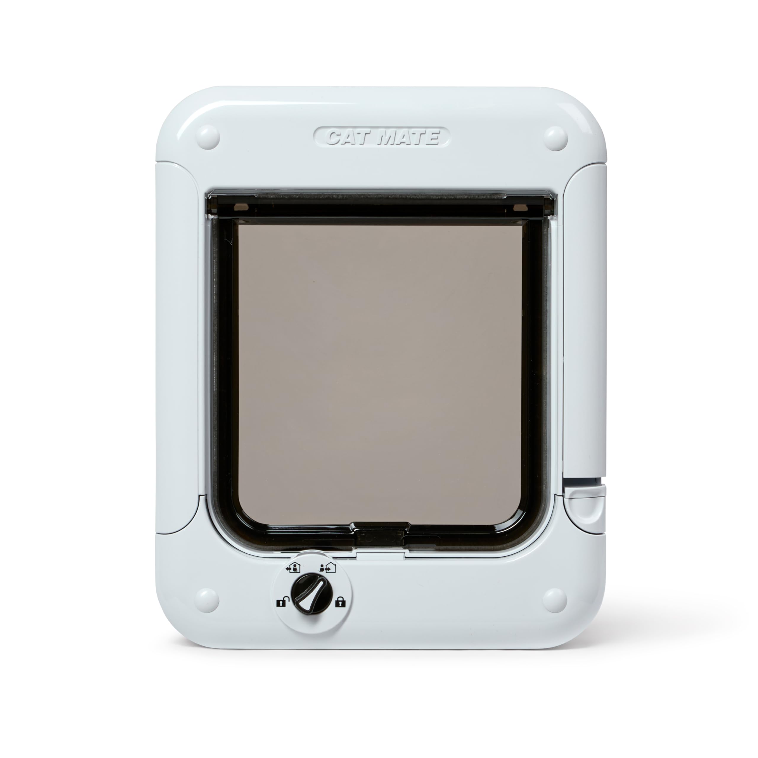 Cat Mate Rotary 4-Way-Locking Cat Flap (358) - Versatile Lockable Door for Small to Average-Sized Cats, for Single/Multiple Glazing, UPVC, Wall and Wood, White — image 1