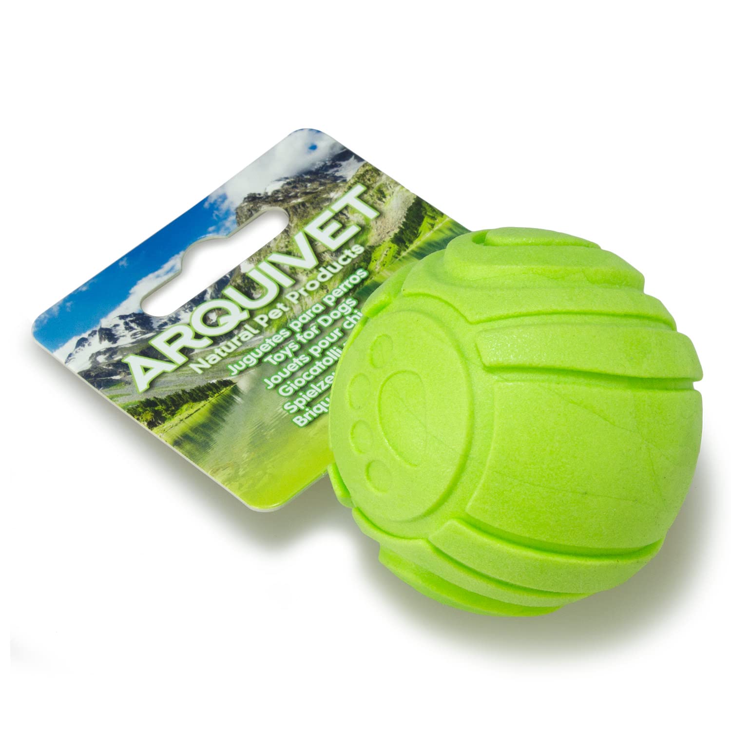 Arquivet Green Dental Ball with Fingerprint - Dog Toys for All Ages - Dog Chew Accessories - Plastic Chew Toy - Games and Entertainment