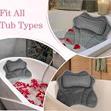 Sharharge Luxury Bath Pillow 4D Neck Back Support Non-Slip Suction Cups Dark view 7