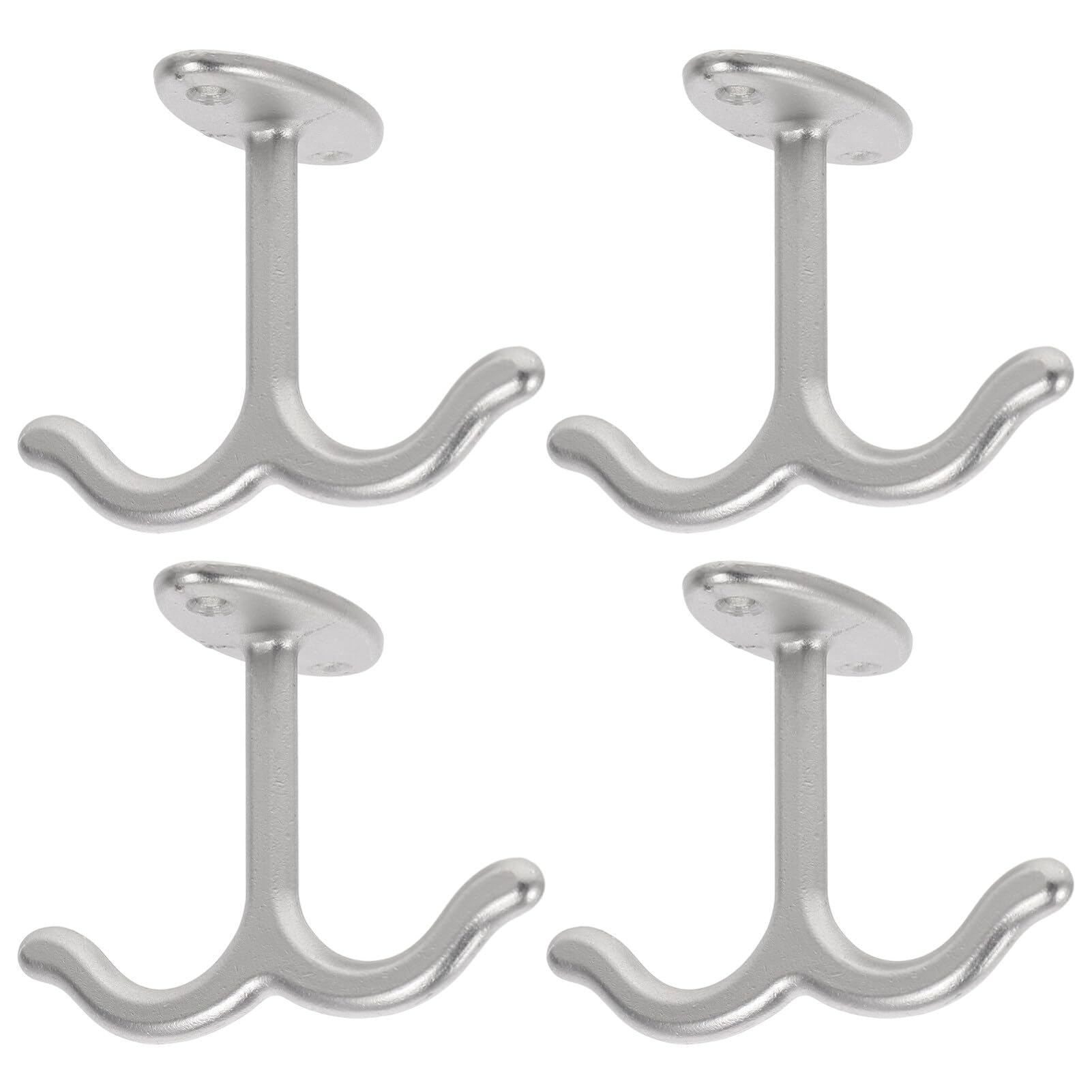 Mikikit Double Hooks for Ceiling Zinc Alloy Clothes Hook Two Prong Coat Hat Key Holder for Closet Bathroom Kitchen Indoor Outdoor 3.03X2.17X0.87In