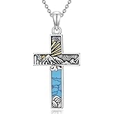 Midari Sterling Silver Abalone Turquoise Mountain Bear Necklace - Nature Jewelry Gifts for Skiers, Hikers, Campers, Nature Lovers - Birthday, Christmas, Mother's Day