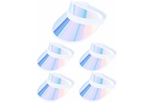 BEEVARN 5 Pack Sun Visor Hats Women Clear Colorful Party Outdoor Sports Beach Golf Cap