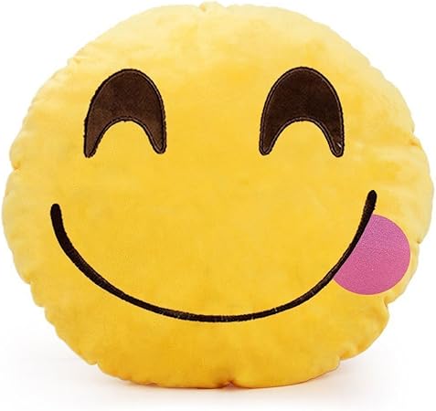 Beauty Diy Mart Coussin Oreiller Emoticone Emoji Rond Peluche Oreiller 32mm Coquin Amazon Fr Cuisine Maison