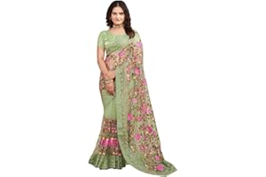 GENERIC Indian Trendy Women's Bollywood Sequin Embroidered Sari Festival Saree Unstitched Blouse Piece for women