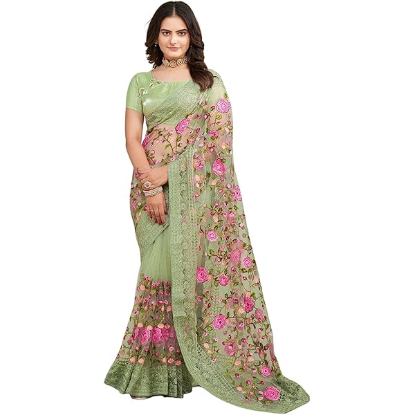 Feestelijke Kleding Sari 5.5 Meter TRAFAART Bollywood Saree Voor Vrouwen - Georgette Met Borduurwerk, Inclusief Ongestikt Blousestuk, Crème TRAFAART Saree Collectie Feestelijke Kleding Sari 5.5 Meter TRAFAART Bollywood Saree Voor Vrouwen - Georgette Met Borduurwerk, Inclusief Ongestikt Blousestuk, Crème TRAFAART Saree Collectie